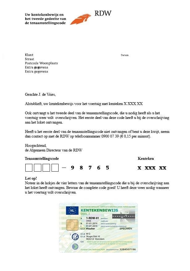 Kentekenbewijs Deel 3 Of Overschrijvingsbewijs Kwijt | Alpina.Nl