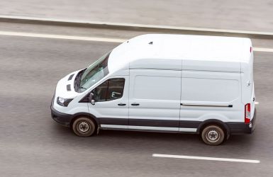 White van on the highway.